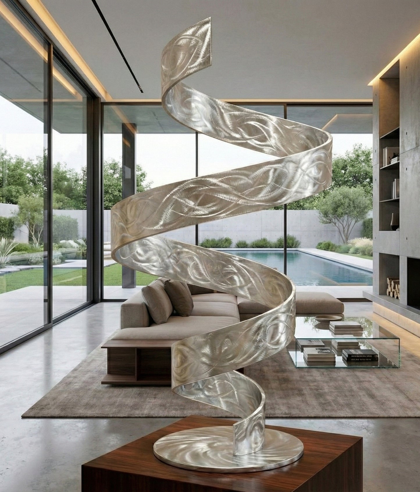 Abstract Sculpture: Luxury Metal Art Titled Twirl