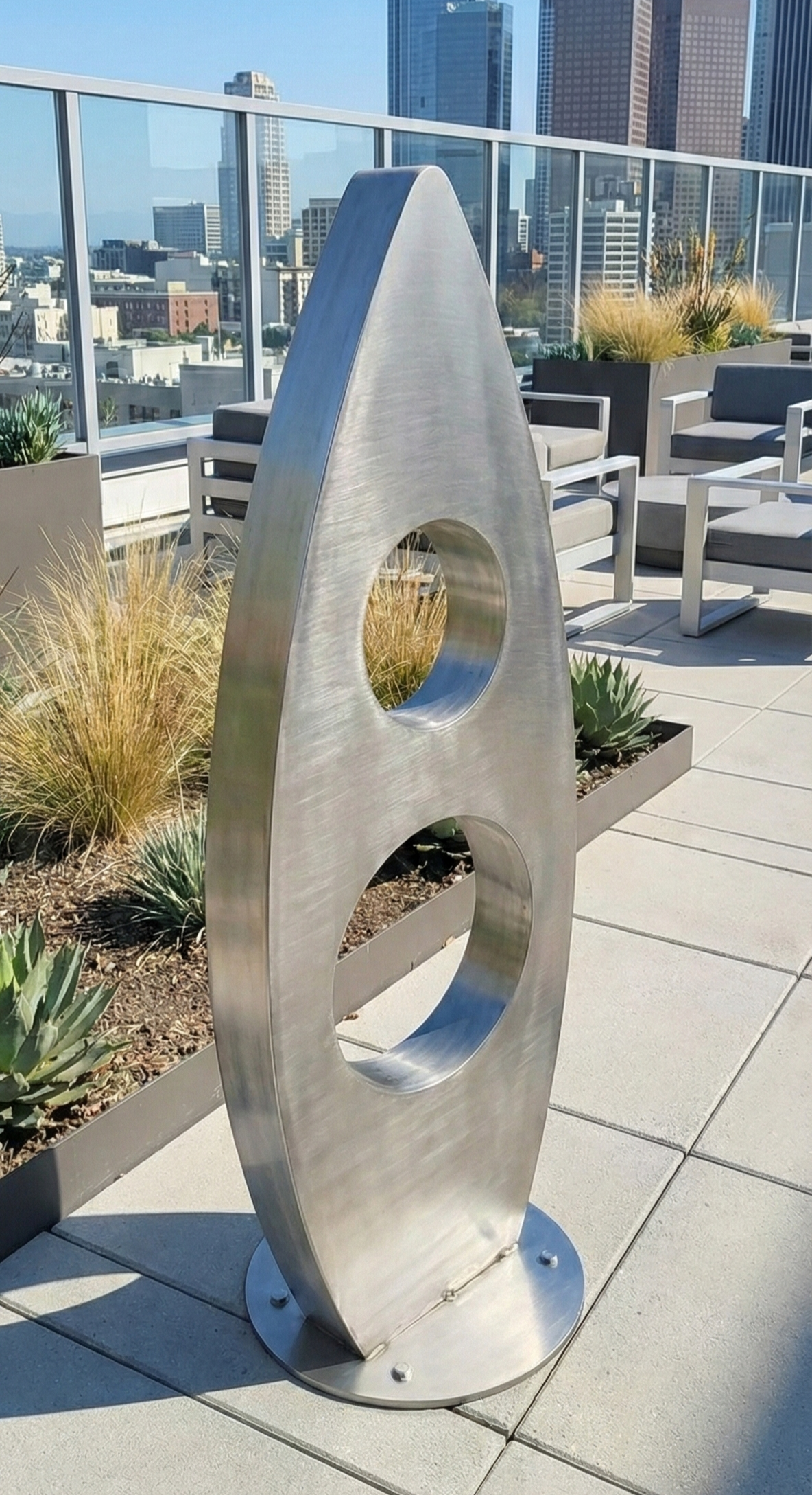 Modern Metal Sculpture: Steel Artwork titled Orien