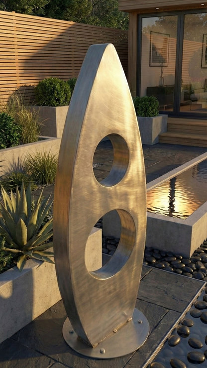 Modern Metal Sculpture: Steel Artwork titled Orien