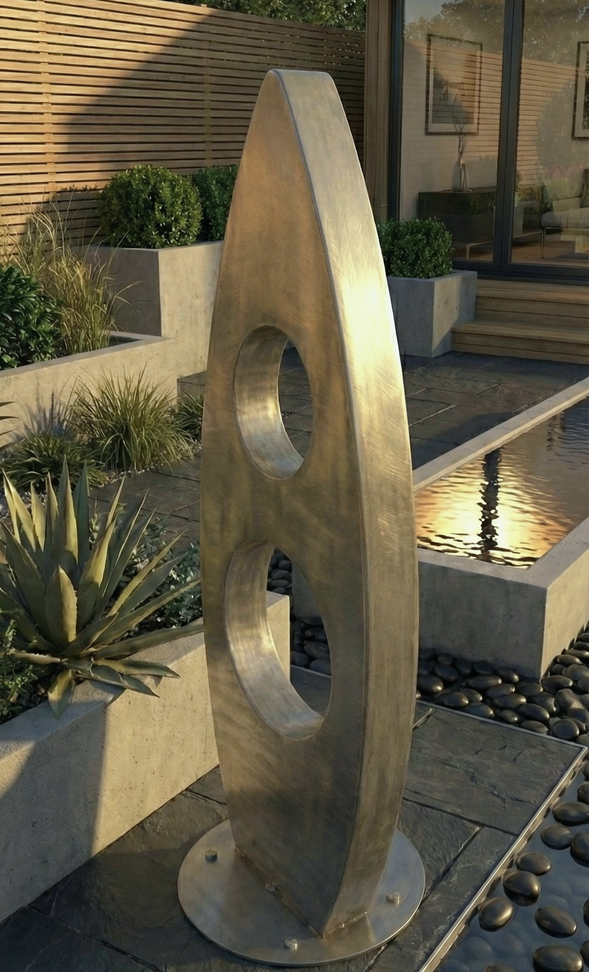 Modern Metal Sculpture: Steel Artwork titled Orien