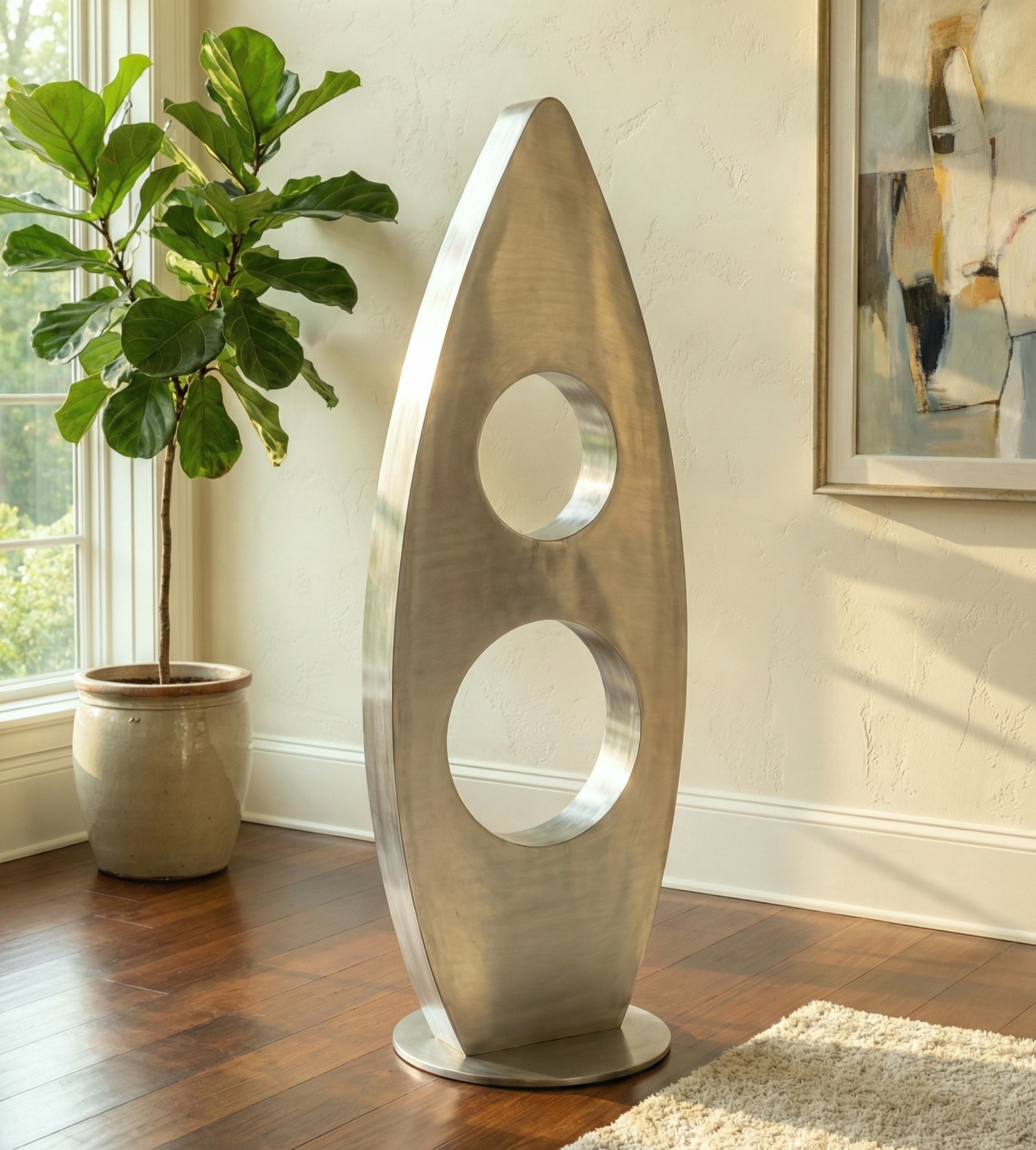Modern Metal Sculpture: Steel Artwork titled Orien