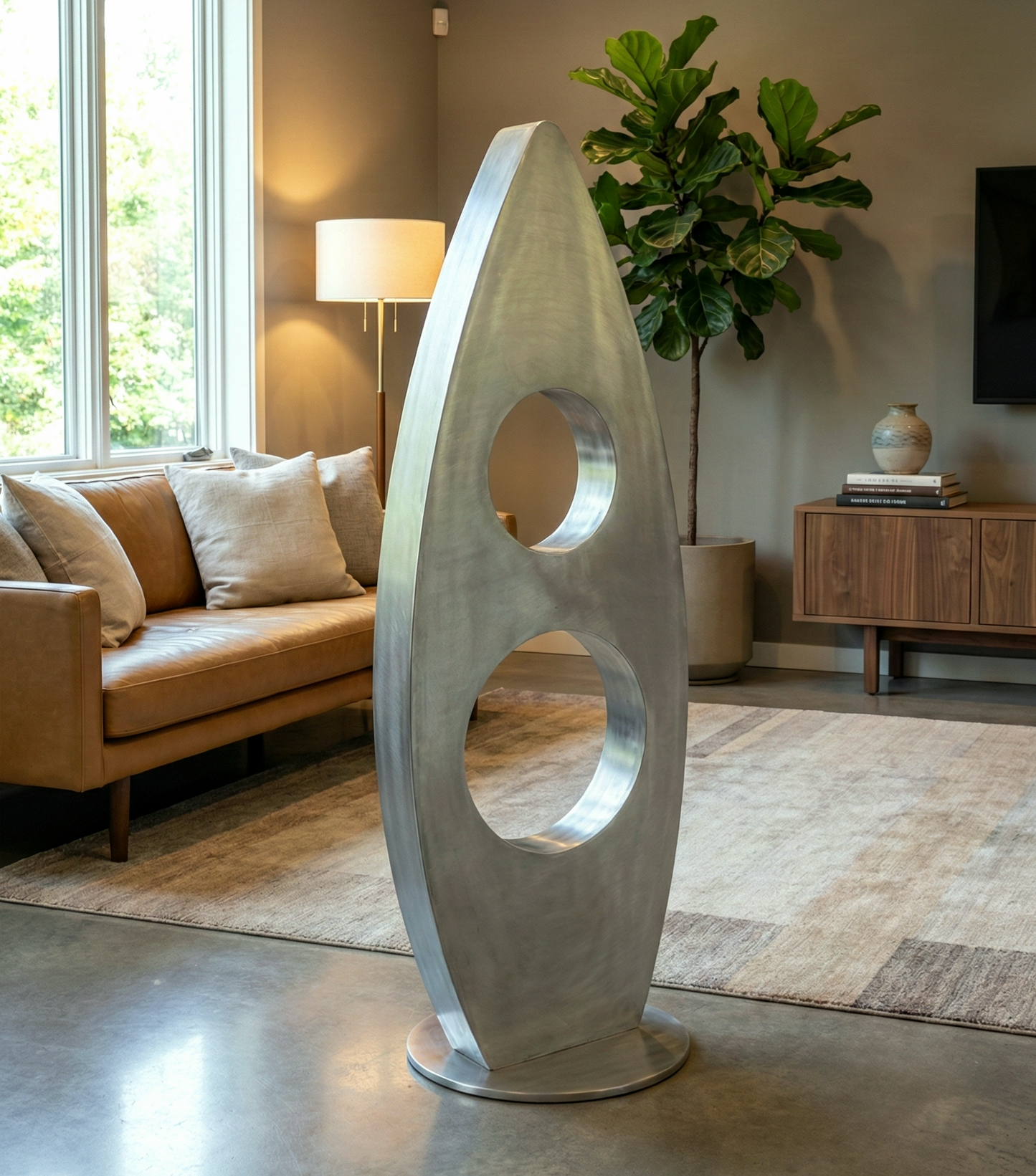 Modern Metal Sculpture: Steel Artwork titled Orien