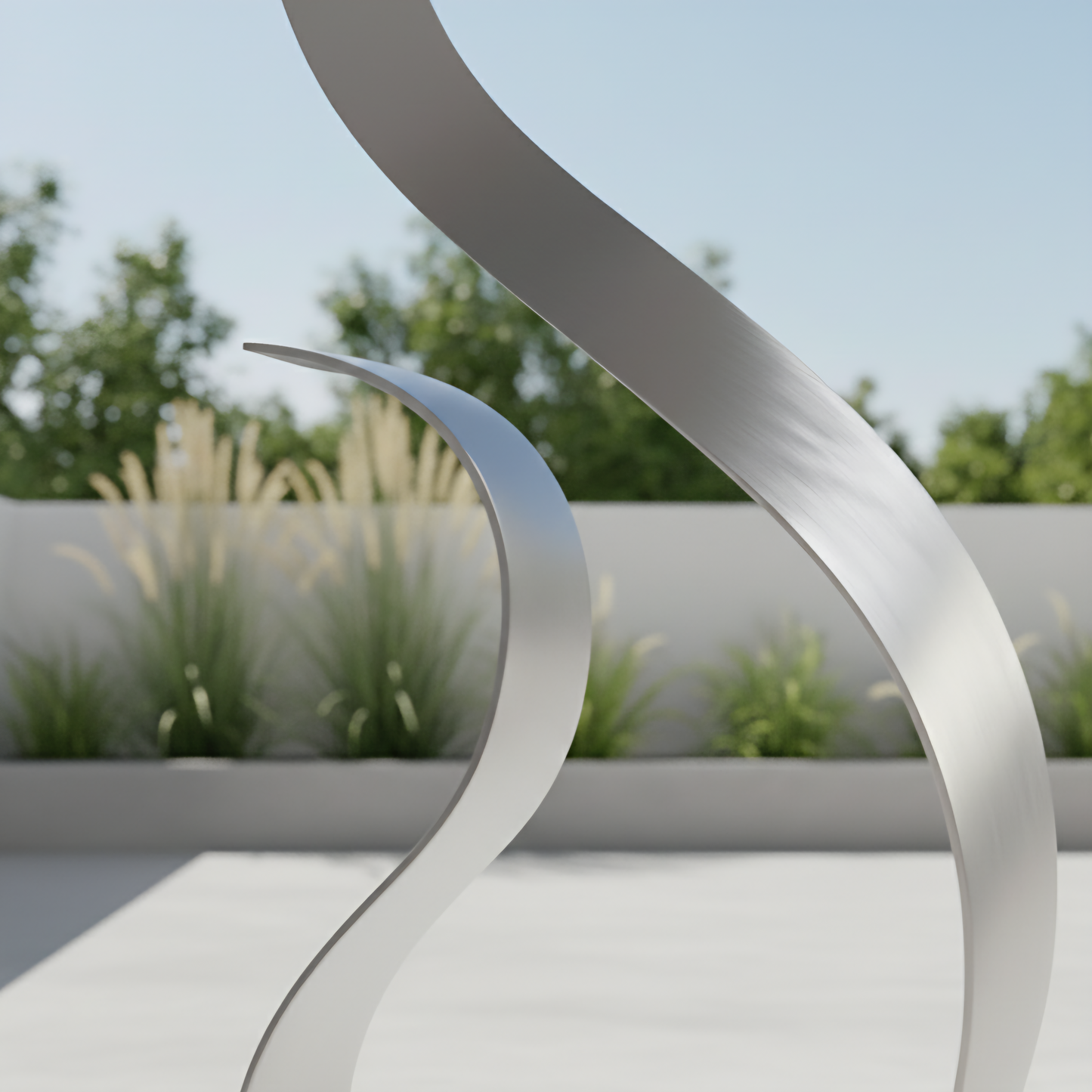 Silver Metal Sculpture:Modern Decor Titled Equilibrium