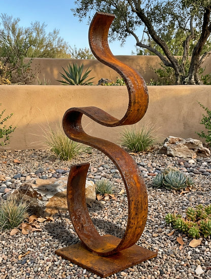 Rustic Sculpture: Metal Art titled Swirv