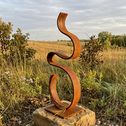 Rustic Sculpture: Metal Art titled Swirv
