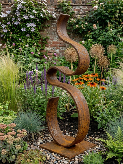 Rustic Sculpture: Metal Art titled Swirv