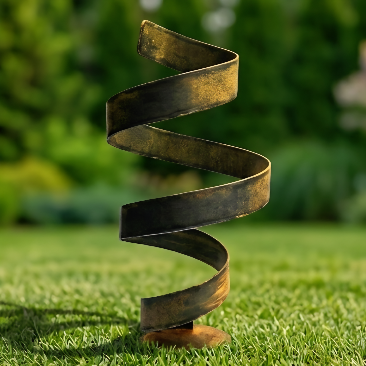 Large Garden Sculpture: Rustic Metal Art Titled Twirl