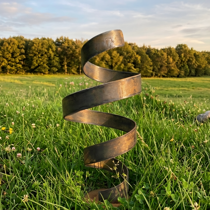Large Garden Sculpture: Rustic Metal Art Titled Twirl