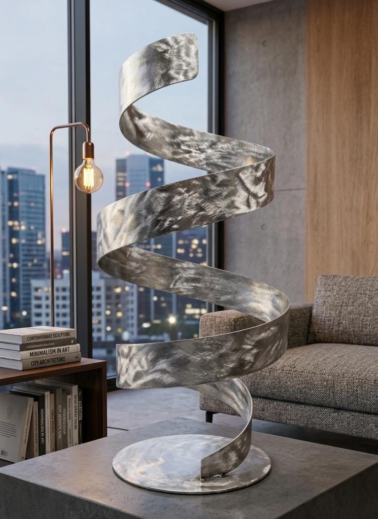 Metal Sculpture - Handcrafted Abstract Modern Art | Stainless Steel Reflective Artwork