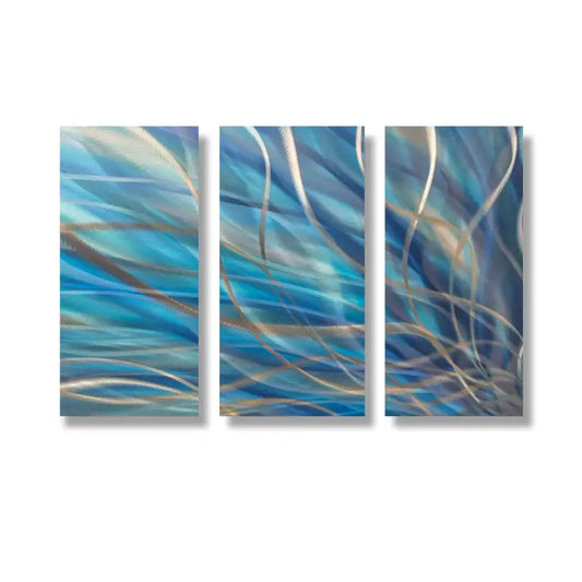 3 Piece Wall Art Titled ’Kosmosis’ (Blue Edition) £199.99 Christopher Henderson