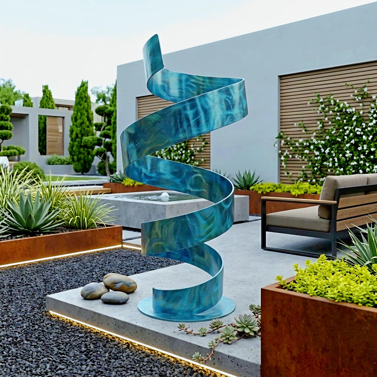 Modern Sculpture Turquoise Spiral: Twirl