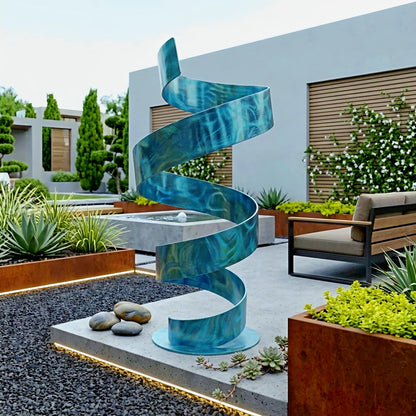 Modern Sculpture Turquoise Spiral: Twirl