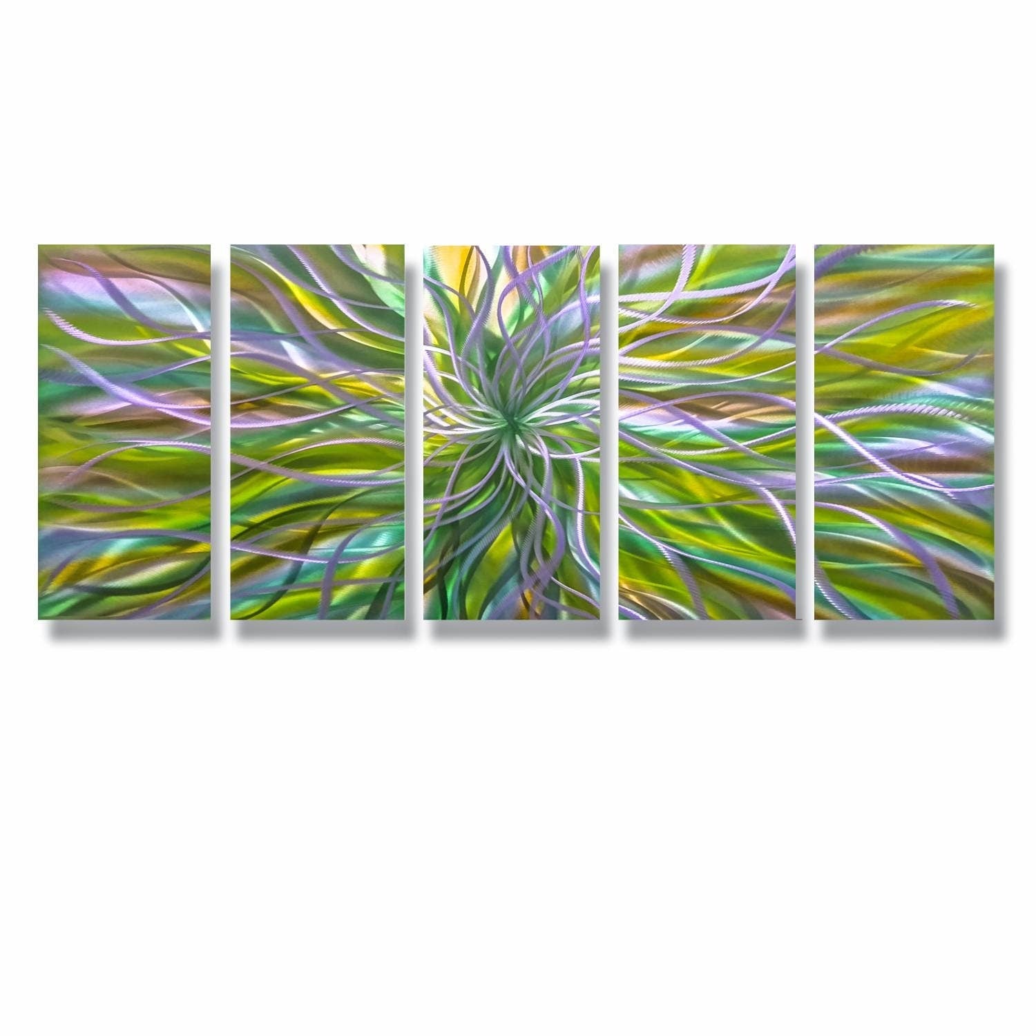 5 Panel Large Metal Wall Art Titled Radiation - Modern Elements Metal Art - MH678K