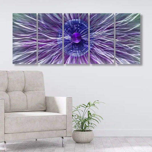 5 Piece Set Wall Art Sculpture Titled Neutron Star - Modern Elements Metal Art - 7364762971