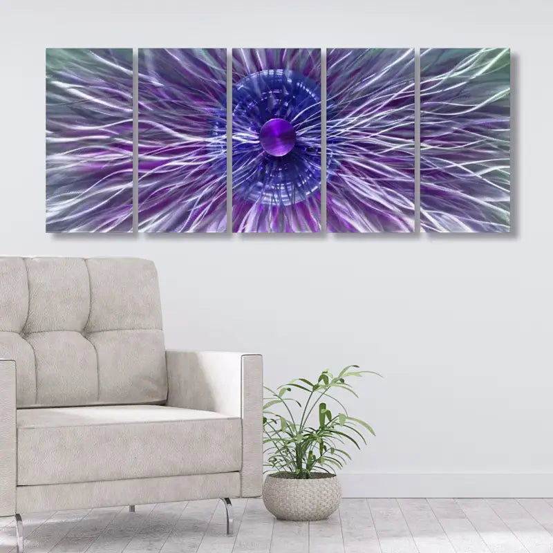 Neutron Star (Purple & Blue Edition) - Modern Elements Metal Art