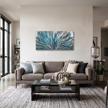 a living room with a couch and a coffee table