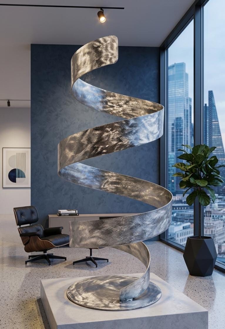 Metal Sculpture - Handcrafted Abstract Modern Art | Stainless Steel Reflective Artwork