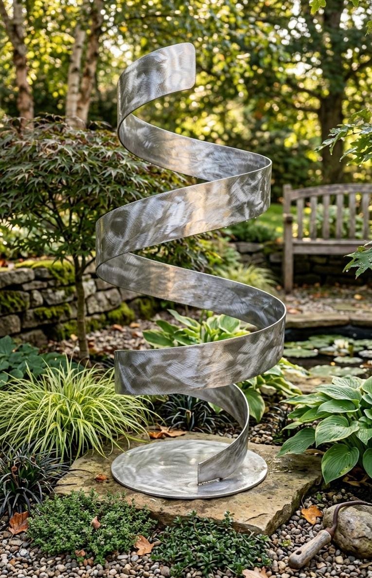 Metal Sculpture - Handcrafted Abstract Modern Art | Stainless Steel Reflective Artwork