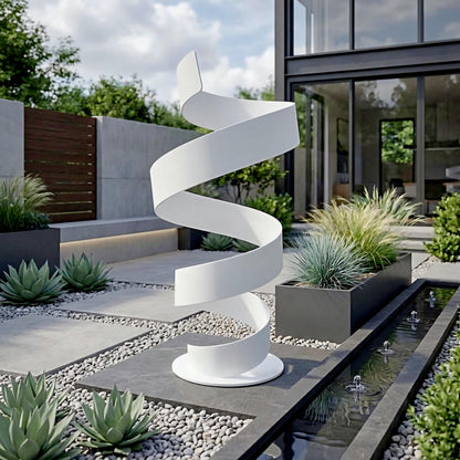 Contemporary Sculpture: White Spiral: Twirl