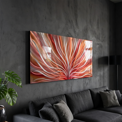 a living room with a couch and a painting on the wall
