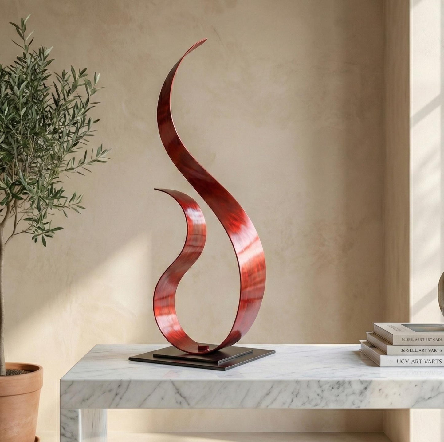 Abstract Metal Sculpture: Handcrafted Luxury Modern Home Decor