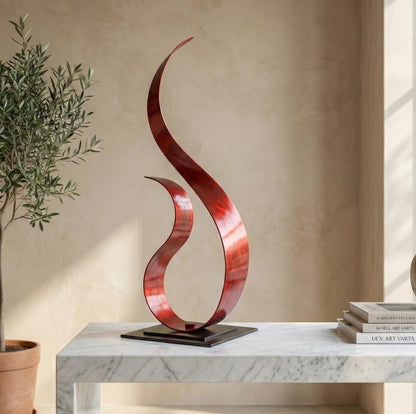 Abstract Metal Sculpture: Handcrafted Luxury Modern Home Decor