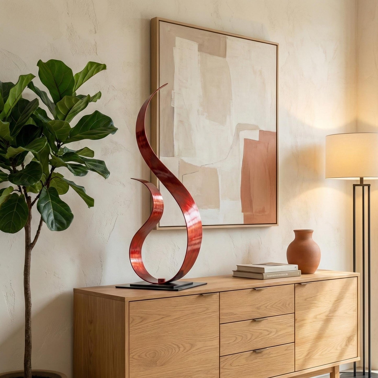 Abstract Metal Sculpture: Handcrafted Luxury Modern Home Decor