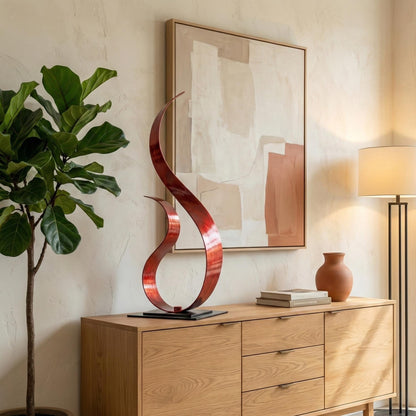 Abstract Metal Sculpture: Handcrafted Luxury Modern Home Decor