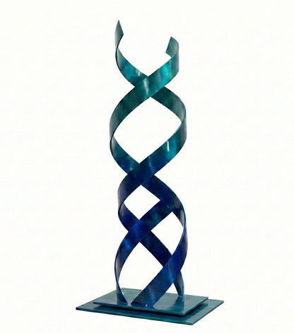 Abstract Metal Sculpture: Handcrafted Luxury Ribbon Twist Modern Home Decor