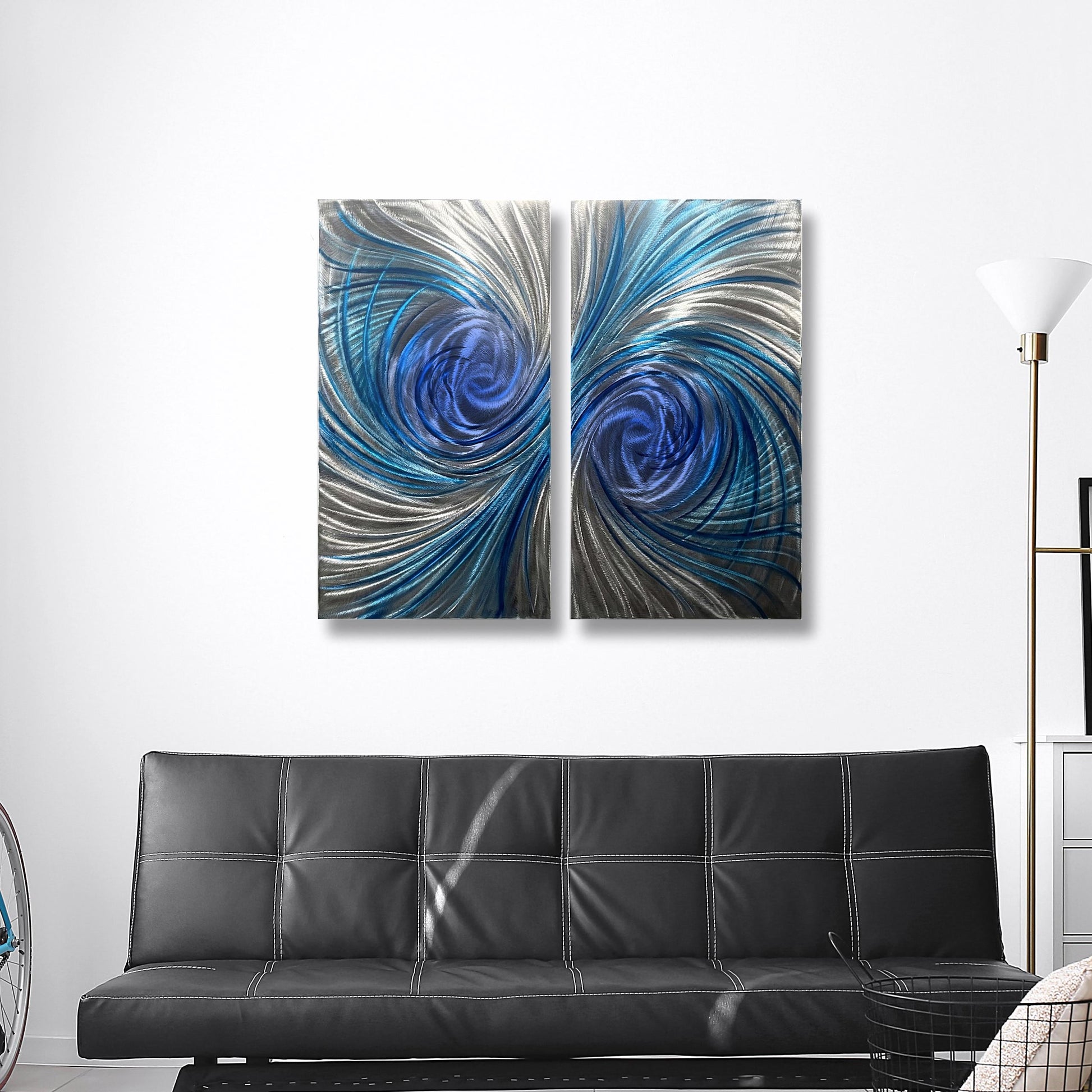 Abstract Metal Wall Art: Handcrafted Modern Wall Sculpture (Set of 2)