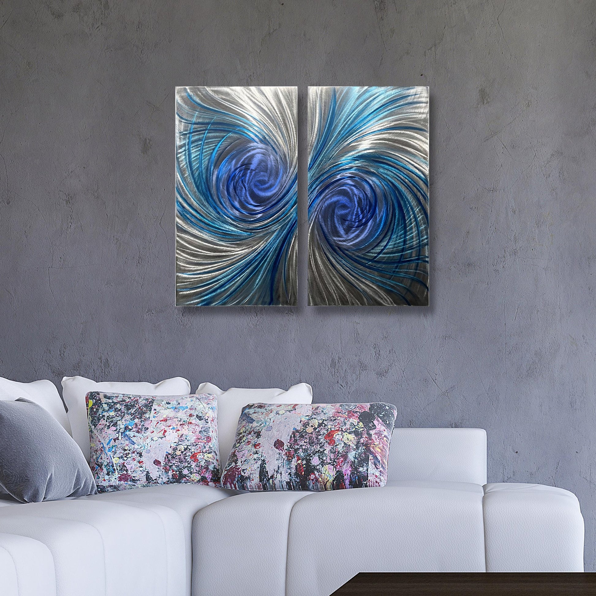 Abstract Metal Wall Art: Handcrafted Modern Wall Sculpture (Set of 2)