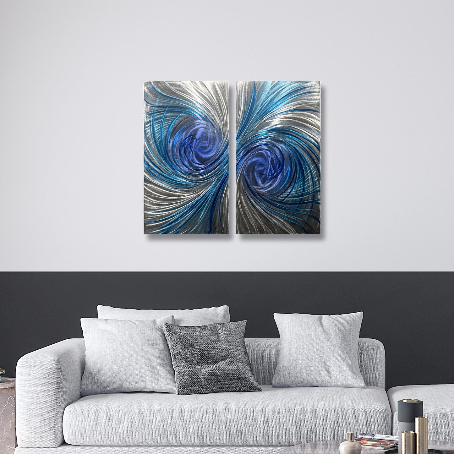 Abstract Metal Wall Art: Handcrafted Modern Wall Sculpture (Set of 2)