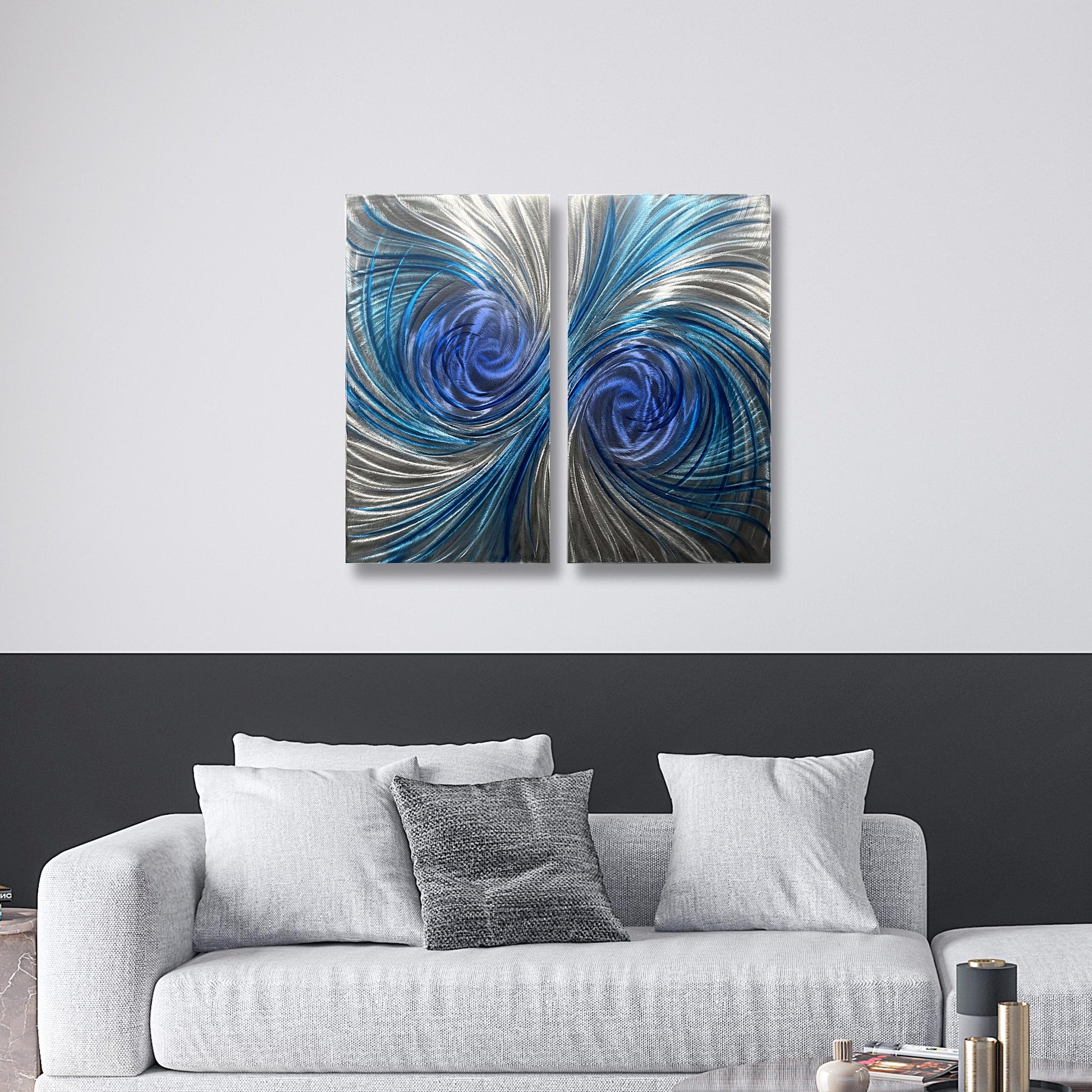 Abstract Metal Wall Art: Handcrafted Modern Wall Sculpture (Set of 2)