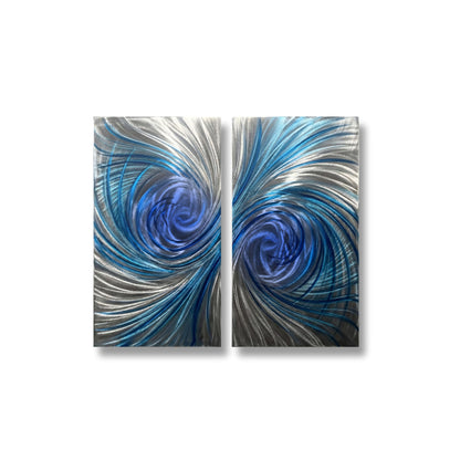 Abstract Metal Wall Art: Handcrafted Modern Wall Sculpture (Set of 2)