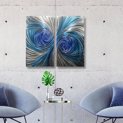 Abstract Metal Wall Art: Handcrafted Modern Wall Sculpture (Set of 2)