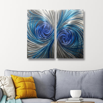 Abstract Metal Wall Art: Handcrafted Modern Wall Sculpture (Set of 2)