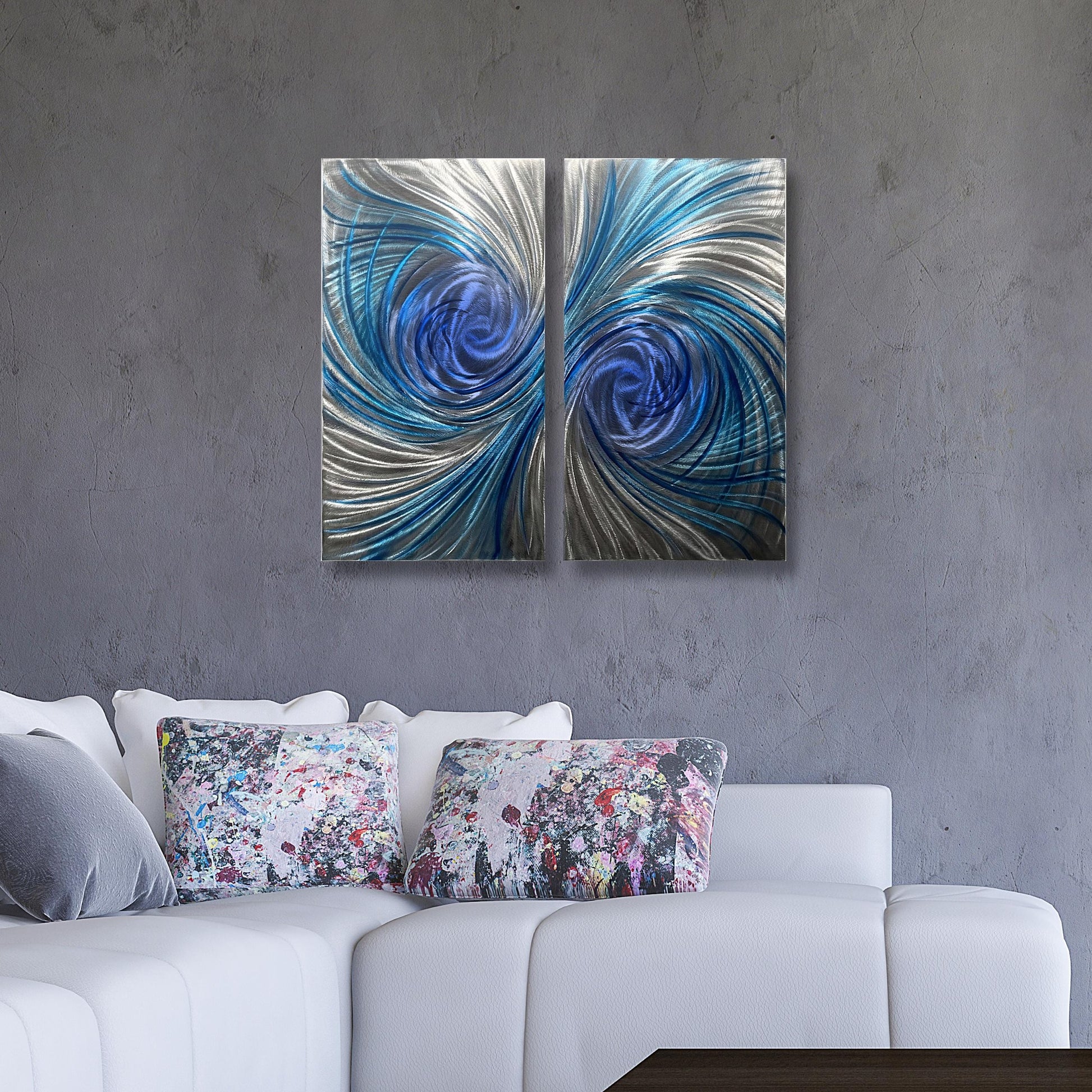 Abstract Metal Wall Art: Handcrafted Modern Wall Sculpture (Set of 2)