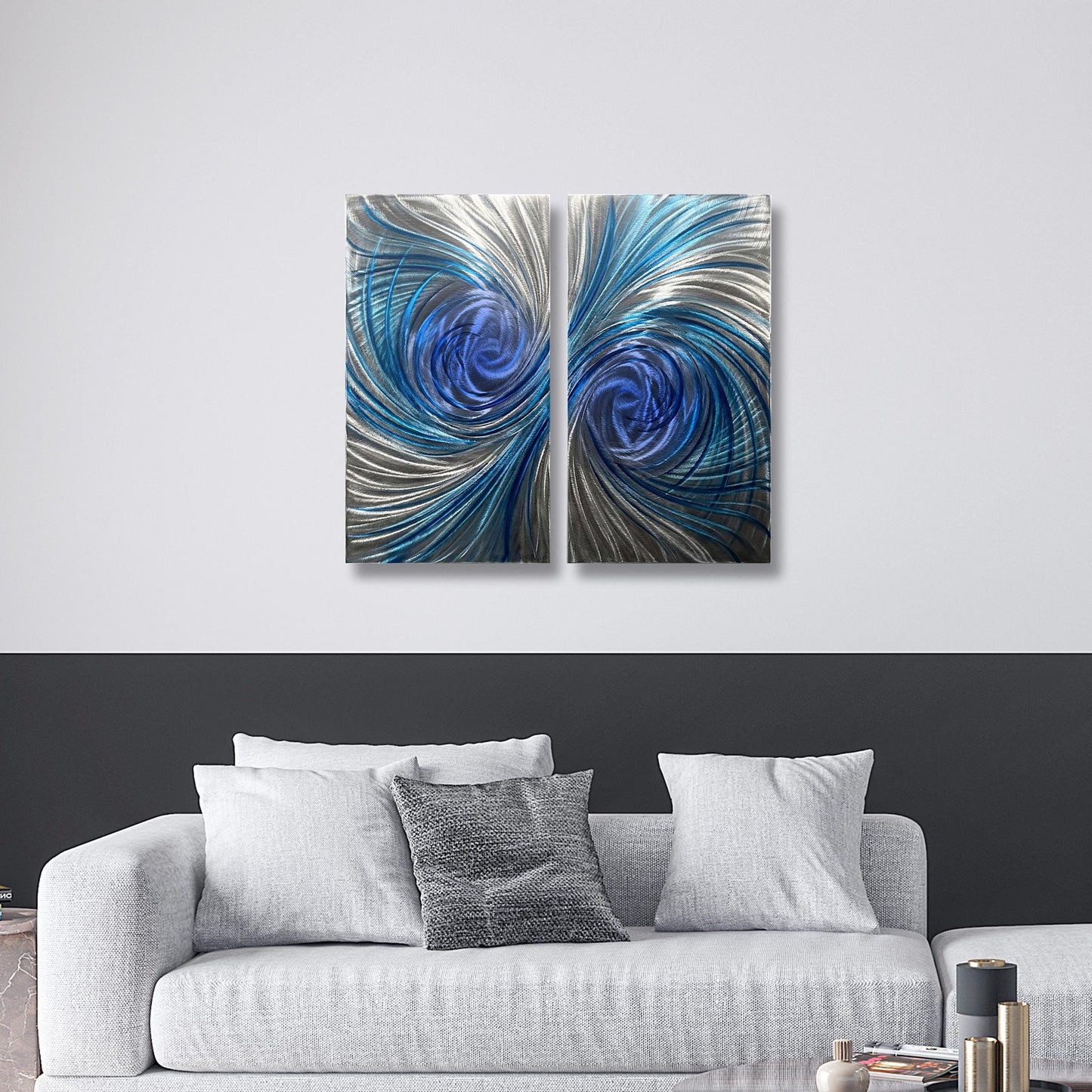 Abstract Metal Wall Art: Handcrafted Modern Wall Sculpture (Set of 2)