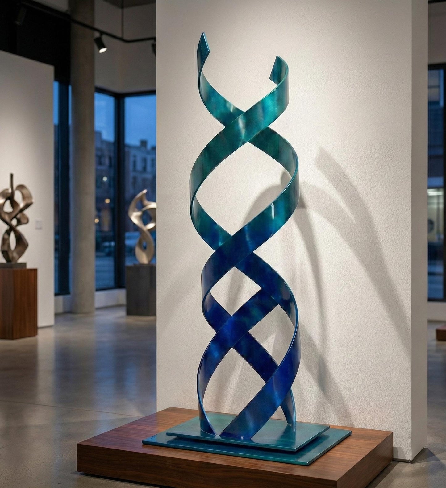 Abstract Sculpture: Luxury Metal Art Modern Decor DNA Twist