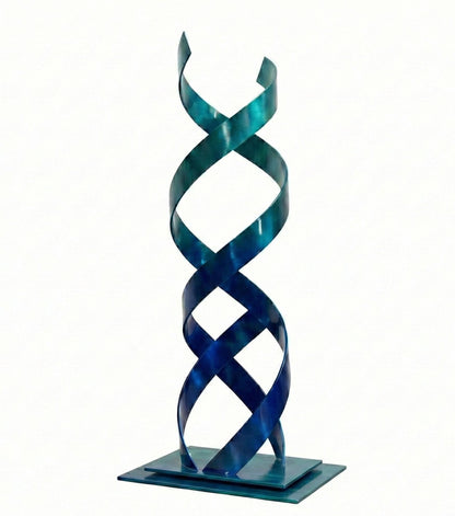 Abstract Sculpture: Luxury Metal Art Modern Decor DNA Twist