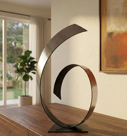 Abstract Sculpture: Metal Contemporary Art Handcrafted Luxury Modern Decor