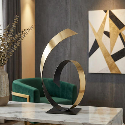 Abstract Sculpture: Metal Contemporary Art Handcrafted Luxury Modern Decor