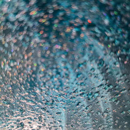 Blue Crushed Glass Metal Wall Art Set: Abstract Modern Sculpture