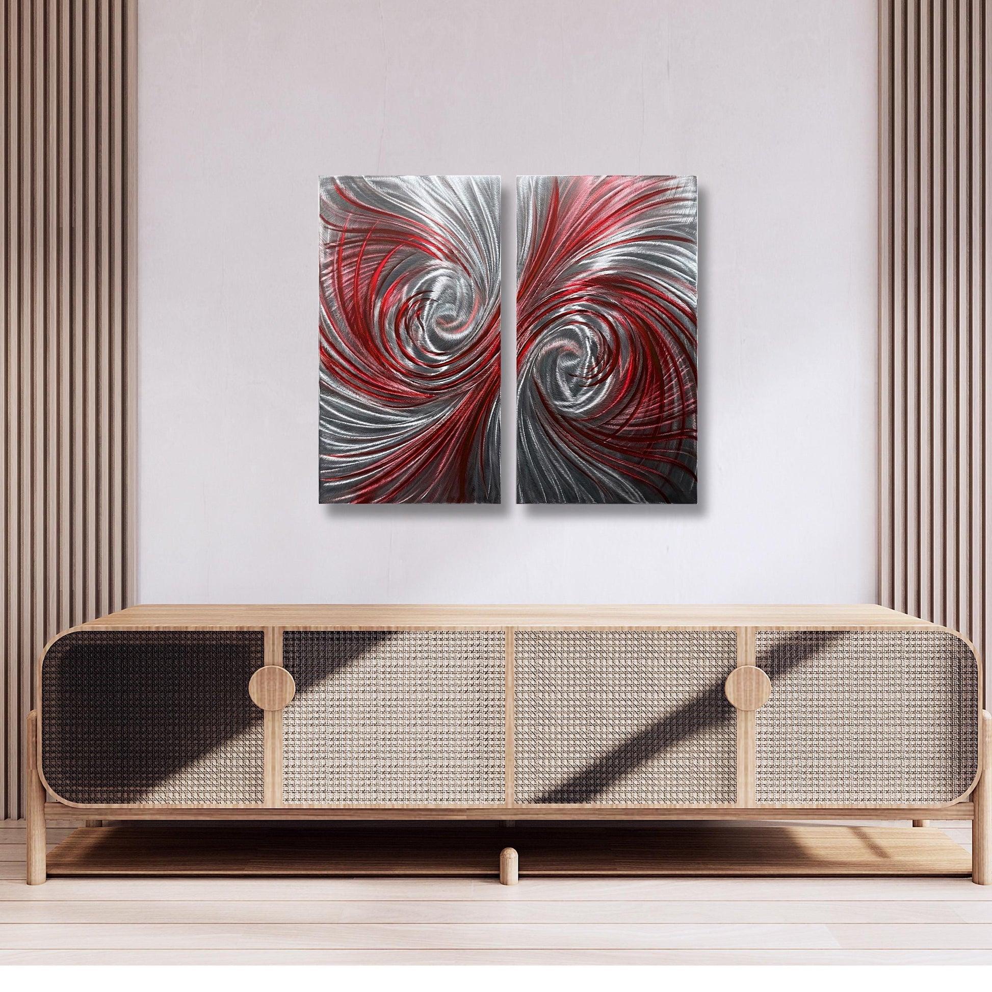 Luxury Metal Wall Art: Handcrafted Modern Wall Sculpture (Set of 2)