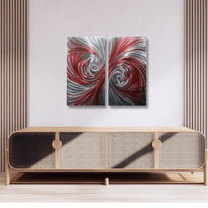 Luxury Metal Wall Art: Handcrafted Modern Wall Sculpture (Set of 2)
