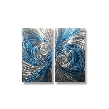 Luxury Metal Wall Art: Handcrafted Modern Wall Sculpture (Set of 2)