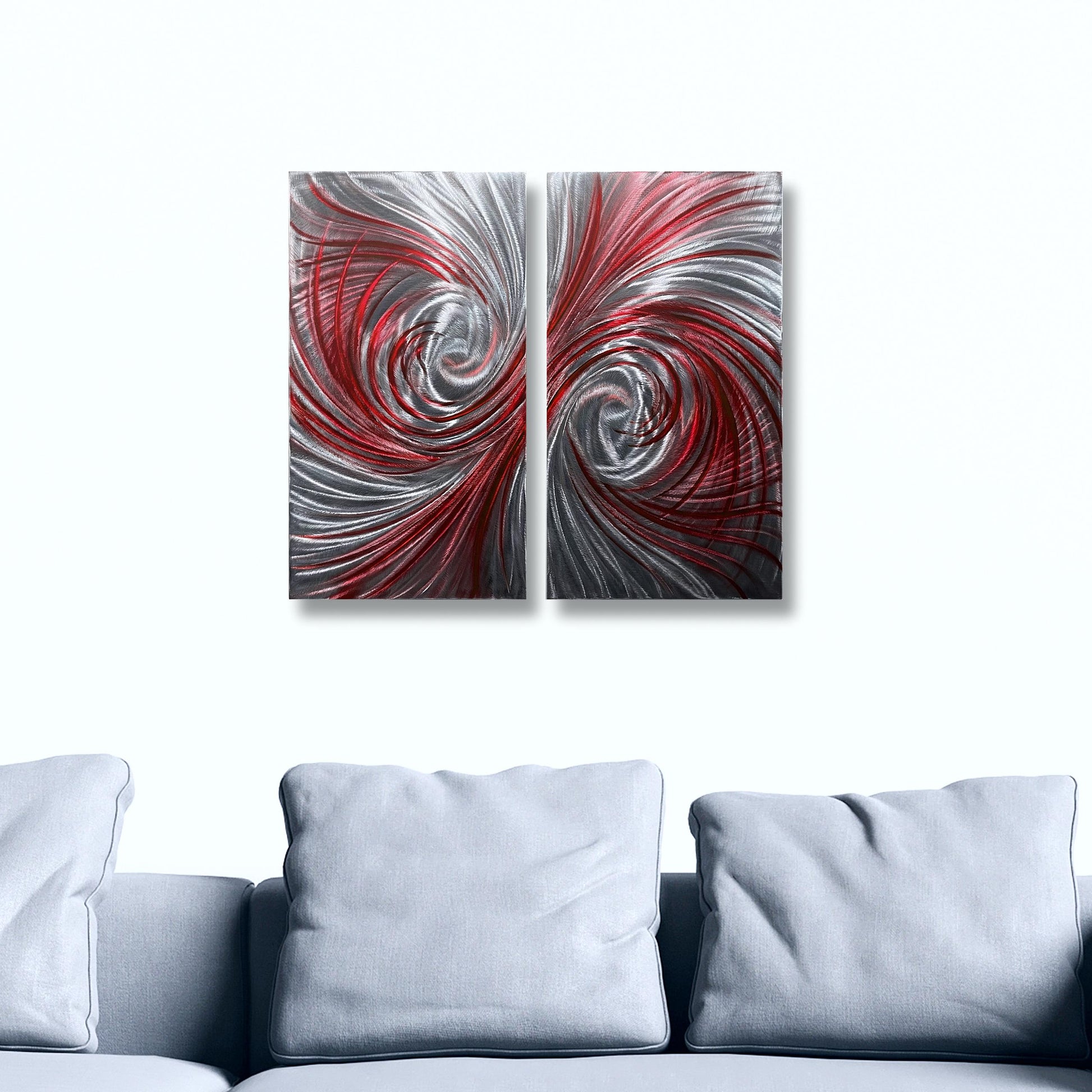 Luxury Metal Wall Art: Handcrafted Modern Wall Sculpture (Set of 2)