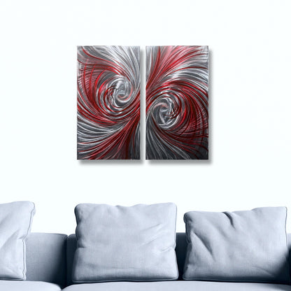 Luxury Metal Wall Art: Handcrafted Modern Wall Sculpture (Set of 2)