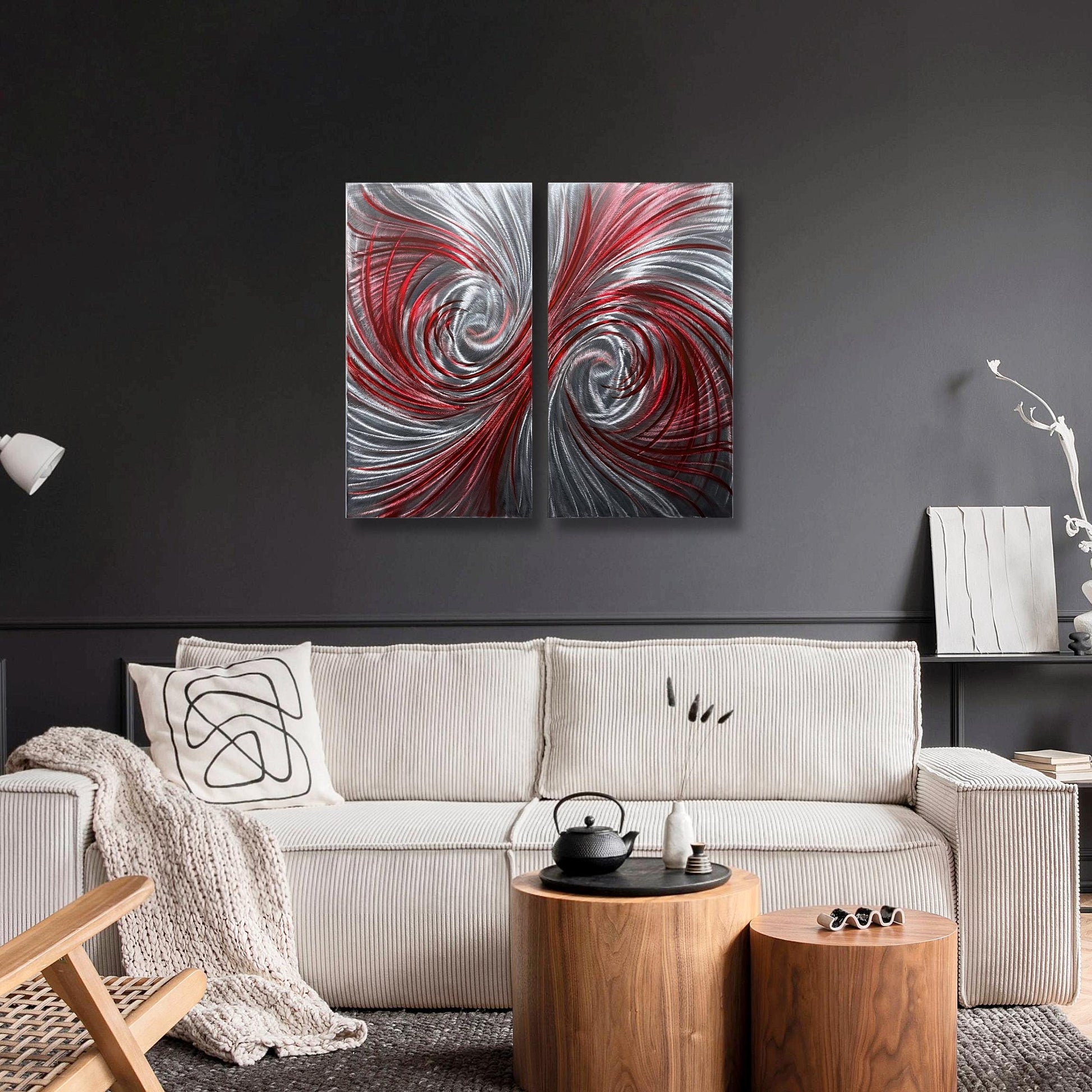 Luxury Metal Wall Art: Handcrafted Modern Wall Sculpture (Set of 2)