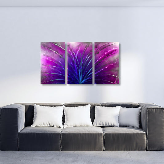 Metal Abstract Wall Art: 3-Panel Modern Sculpture